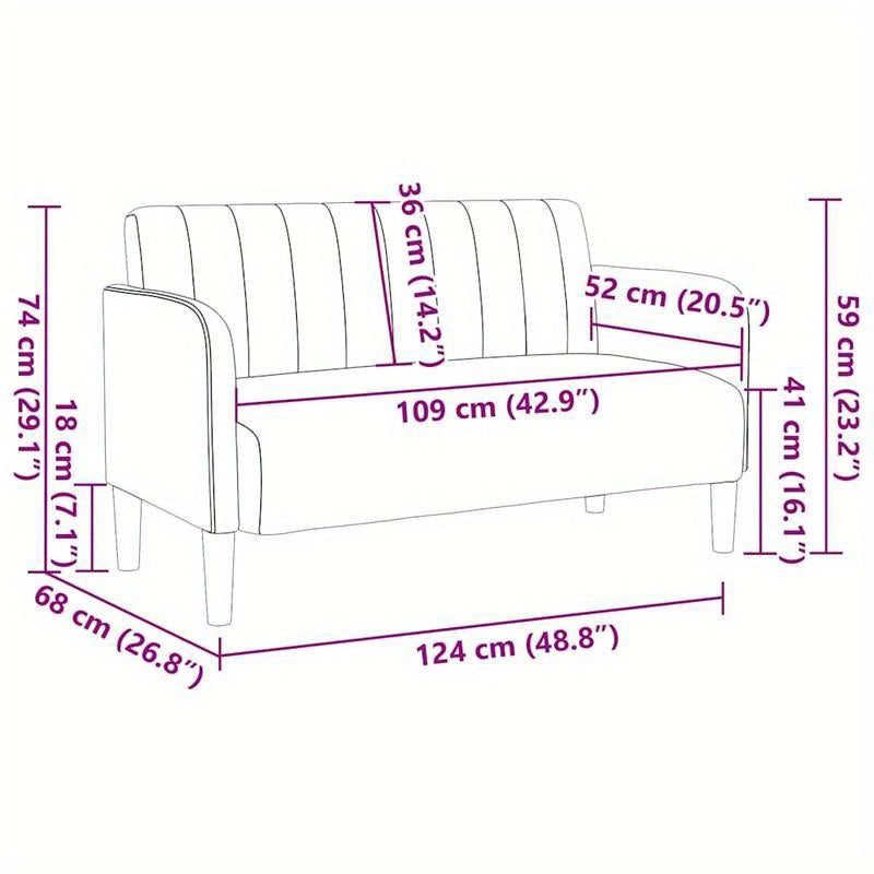 Tweezitsbank – 2-zitsbank – 2,5 zitsbank – Eetkamerbank – Bank – Donkergrijs Fluweel – Compact 109 cm – Stevig Houten Frame
