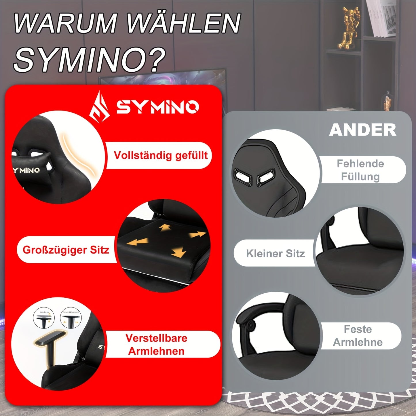Ergonomische Gamingstoel – Bureaustoel – Office Chair – Gamer Stoel – Werkstoel – Met Memory Foam Zitting – Instelbare Lenden- en Hoofdsteun – 360° Draaibaar – Groen