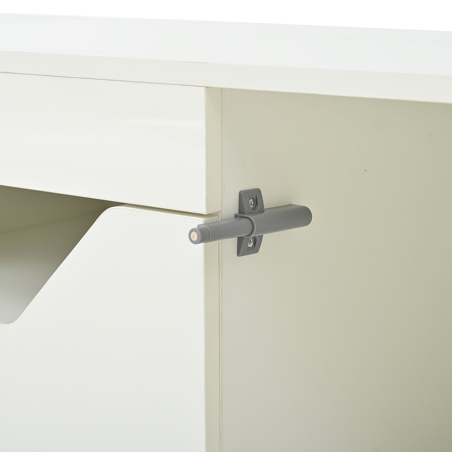 Modern White Freestanding TV Stand with 2 Drawers & 2 Cabinets, TV Board & Storage Shelf - Heavy-Duty Metal Construction, Minimalist Media Console for 75-Inch TVs, Space-Saving Low-Profile Design, Compatible with Large TVs up