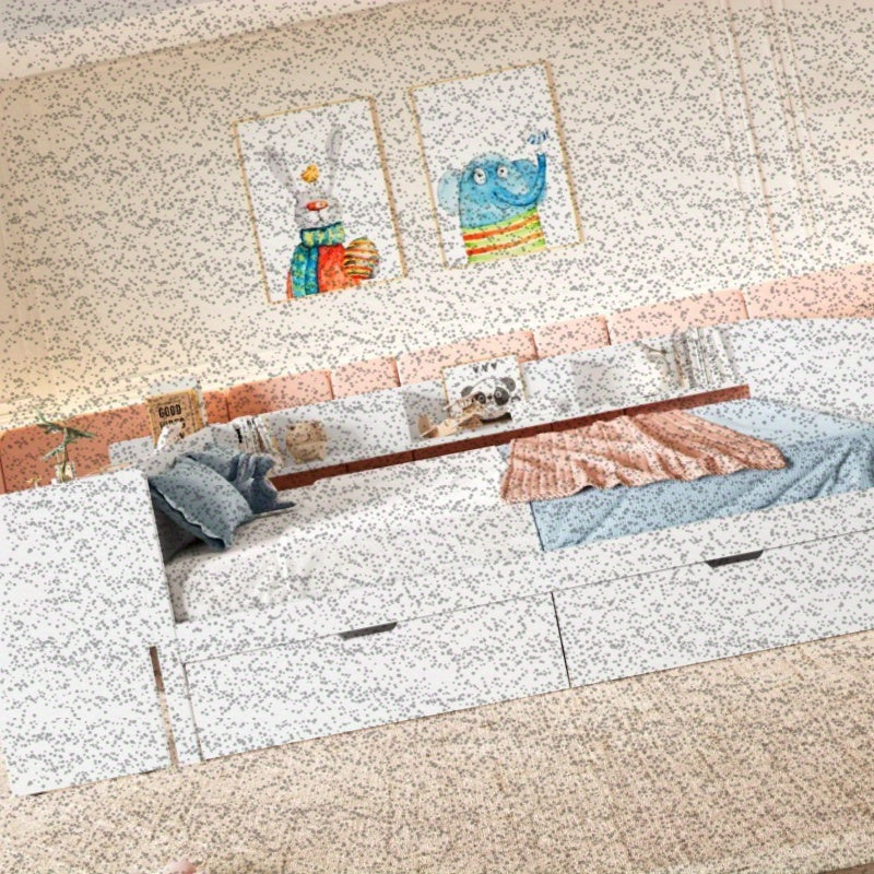 Bedframe – Platformbed – Slaapbank – Opbergbed – Werkplekbed – Met Ingebouwd Bureau – Ruime Laden – Ruimtebesparend – Hoogwaardige Kunststof & Metaal – Kingsize – Gemakkelijk te Monteren