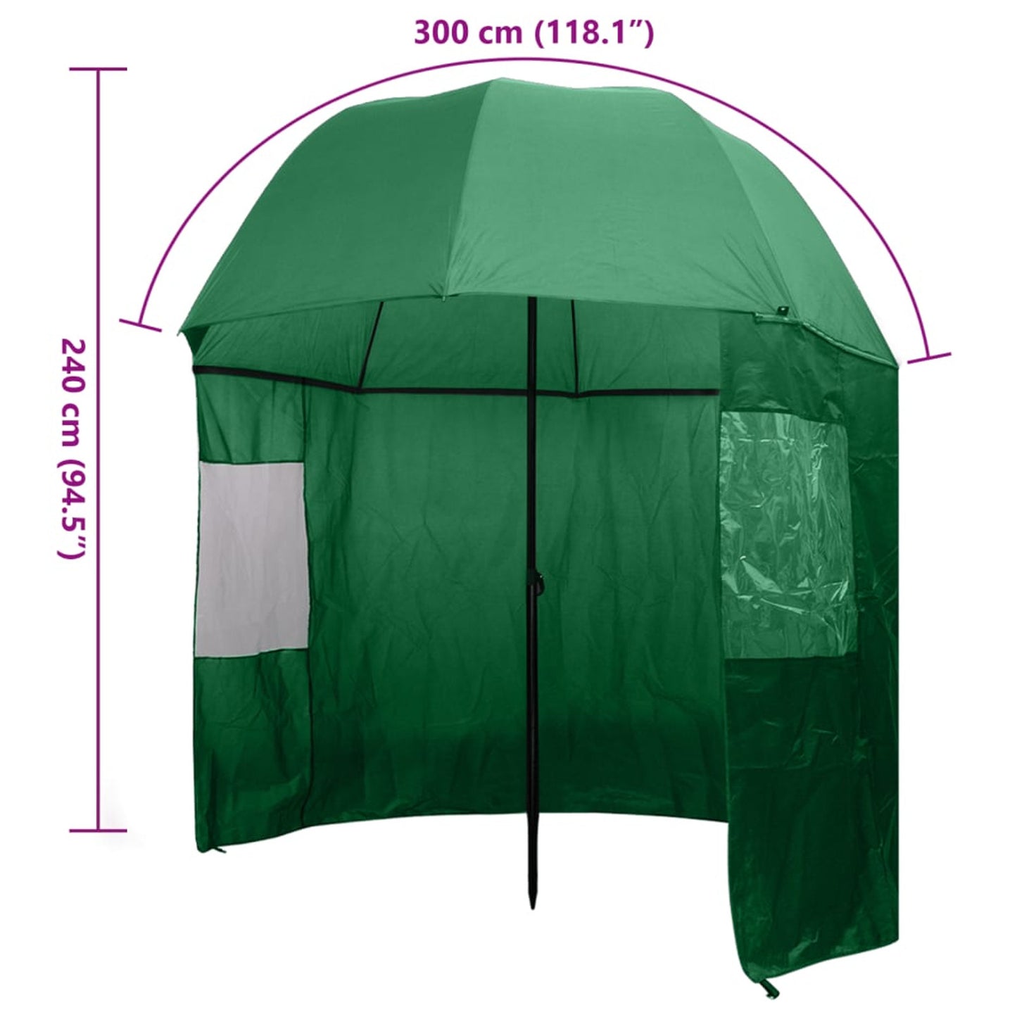 Parasoldoek – Parasolhoes – Parasolkap – Zonnescherm – Vervangingshoes – Visparasol Groen – 300x240 cm – Opvouwbaar & Lichtgewicht