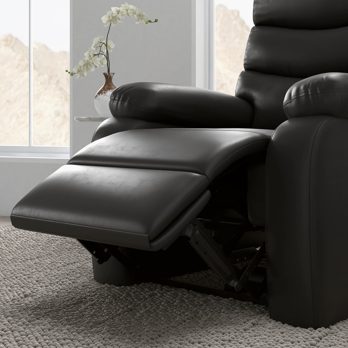 Relaxfauteuil – Relaxstoel – Fauteuil – Lounge Stoel – Verstelbare Rugleuning – Zwart Kunstleer