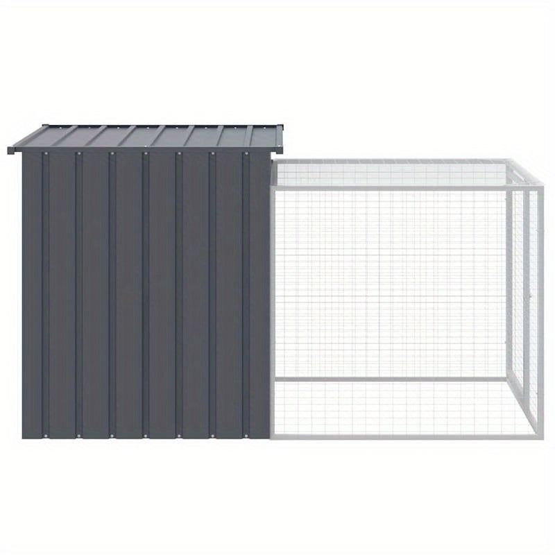 Buitenren Kleine Huisdieren – Knaagdierverblijf – Dierenren – Konijnenren – Caviaren – Anthracite – Gegalvaniseerd Staal – 110x201x110 cm – Weerbestendig – Ventilatienet
