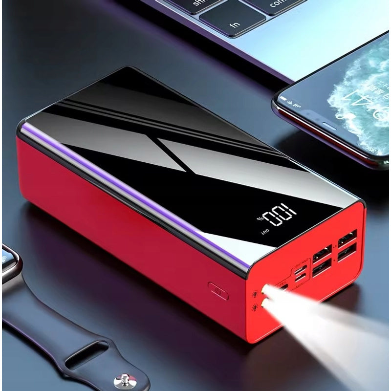 Powerbank – Draagbare Oplader – Externe Accu – Mobiele Batterij – USB Charger – 50.000 mAh Capaciteit – 7 Poorten Inclusief Lightning & USB-C – Snelladen 10W – LED Zaklamp