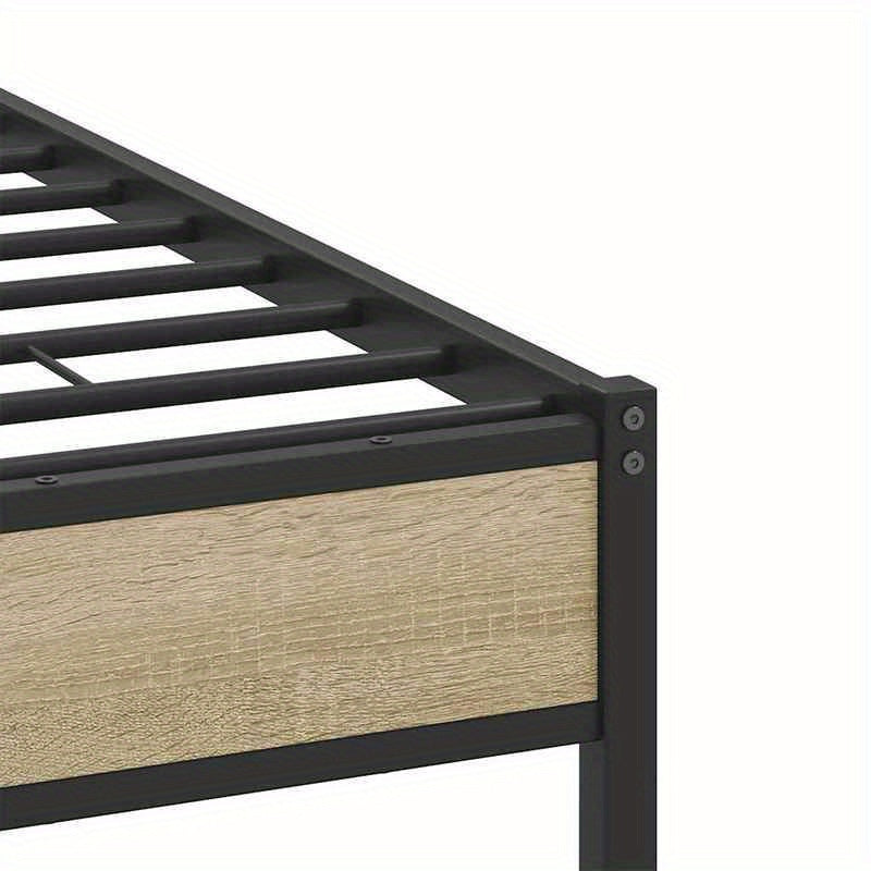 Bed frame without Mattress Oak Sonoma 120x190cm in Chipboard Practical, removable, suitable for all seasons, Guest Bed Setup, Versatile Sleeping Solution, Minimalist Bed Frame, Contemporary Design, Easy Assembly, Removable De
