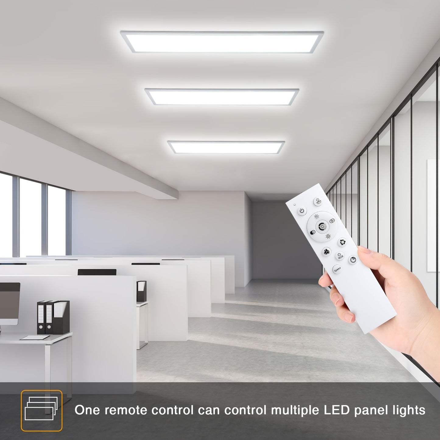 Set Van 5 LED Plafondlampen – LED Paneellamp – Plafondverlichting – Plafondlamp – LED Panelen – 120cm Ultra-dun – Dimbaar Met RGB Kleuren – 40W Energiebesparend