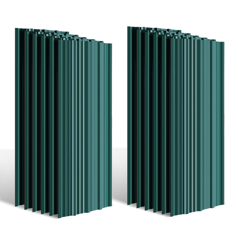 Dakpanelen – Dakplaten – Dakbedekking – Dakplaat – Golfplaat – Gegalvaniseerd Staal – 129x46 cm – 0,25 mm Dikte – Groen – Set van 36 stuks – Weerbestendig & Lichtgewicht