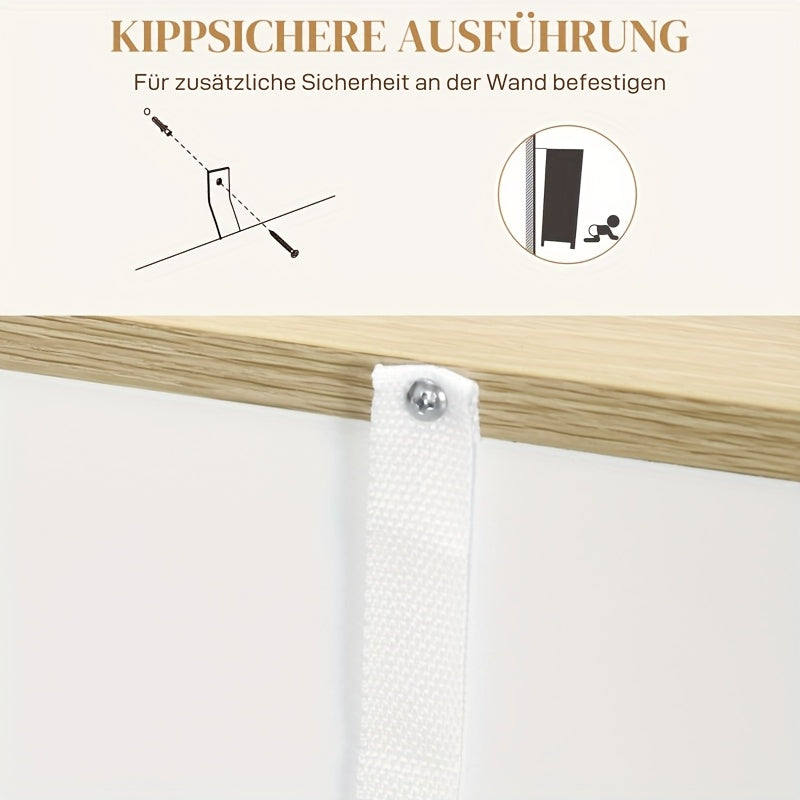 Opbergkast – Keukenkast – Ladekast – Kast – Opbergmeubel – Verstelbare Lades – Kantelbeveiliging – Wit – 68,5 cm Hoog – 3,2 Kubieke Voet Opbergruimte