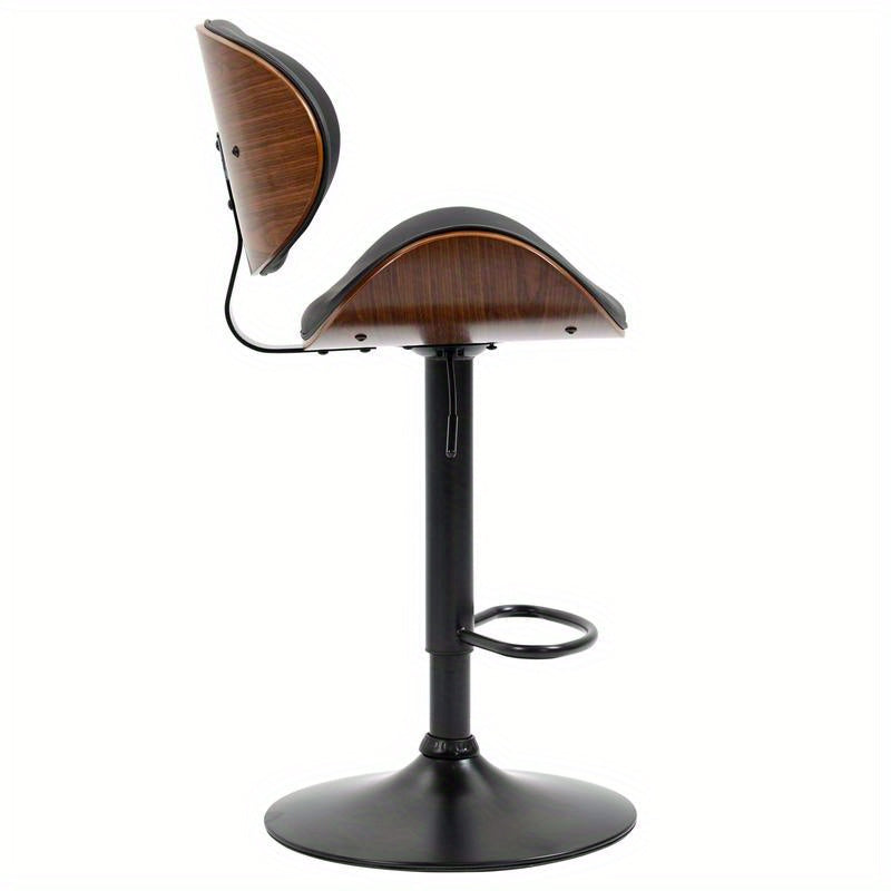 Barkruk – Barstoel – Kruk – Hoge Stoel – Verstelbare Barkruk – Draaibaar Zitvlak – Ergonomisch Kussen – Stevig Metaal Hout Frame – Ruimtebesparend Design
