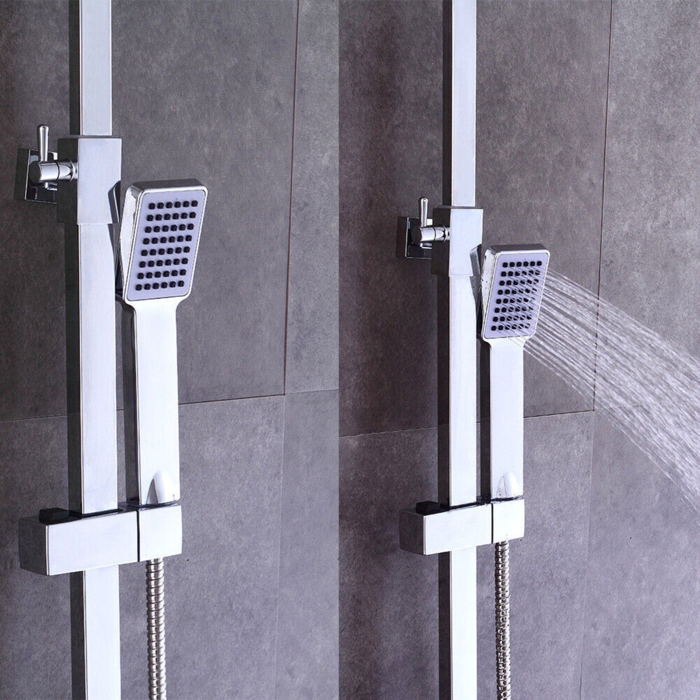 Douche Systeem – Douche Set – Handdouche – Douchekraan – Douche Fitting – Roestvrij Staal – 30 cm Regenkop – Thermostaatregeling