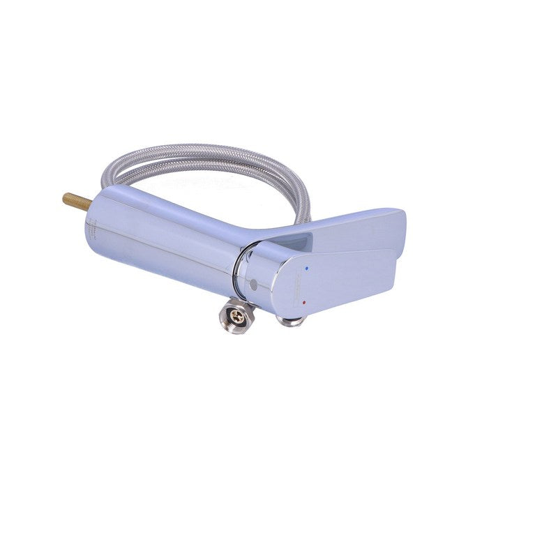Wastafelkraan – Wastafel Mengkraan – Badkamerkraan – Eénhendel Kraan – Push-Open Afvoer – Glanzend Chroom – Compact Design 110 mm