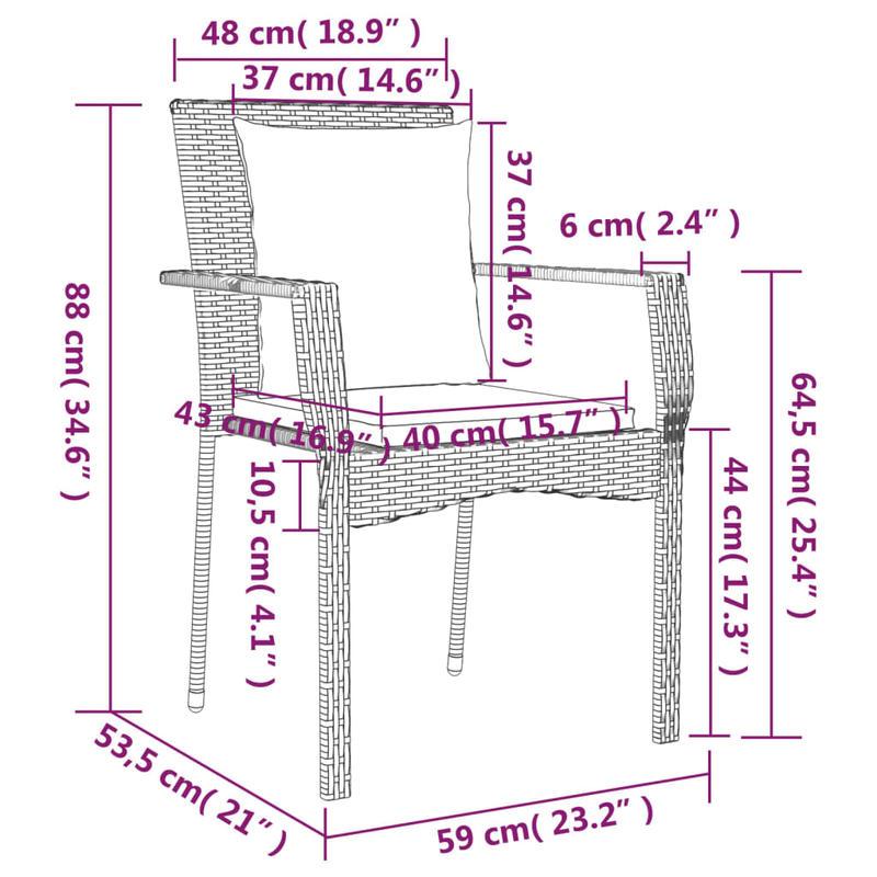 Tuinset – Tuinstoelen – Buitenmeubels – Terrasmeubelen – Polyrattan Stoelen – Weerbestendig Materiaal – Inclusief Comfortabele Kussens – Grijs
