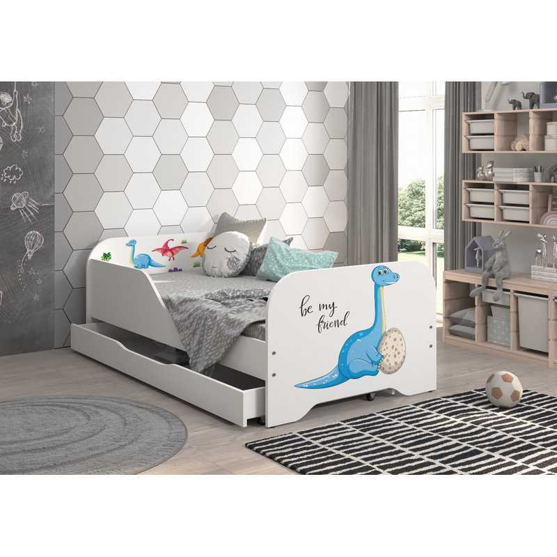 Kinderbed – Peuterbed – Juniorbed – Eenpersoonsbed – Kinderkamerbed – Veilig Met Uitvalbeveiliging – Inclusief Schuimmatras 140x70 cm