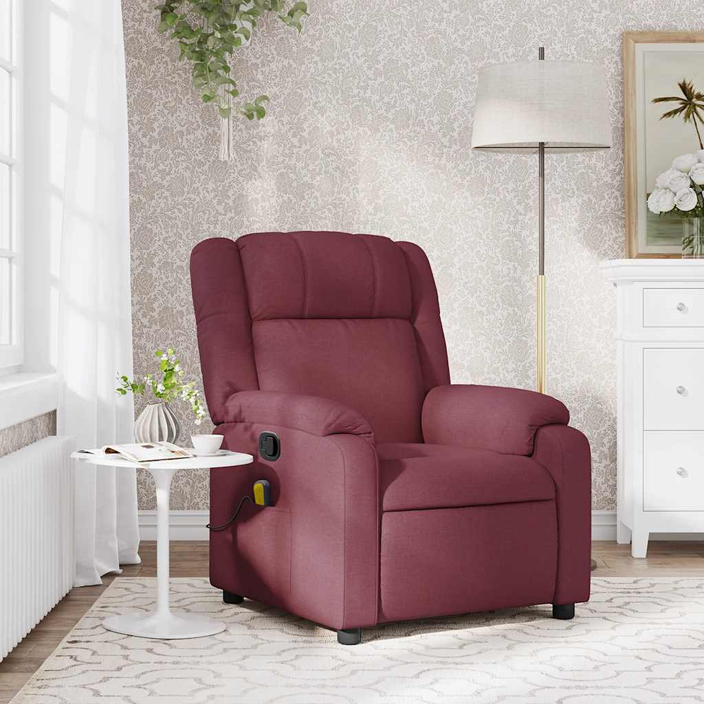 Massagestoel – Relaxstoel – Fauteuil – Ontspanningsstoel – Massagefauteuil – Handmatig Verstelbaar – Wijnrood
