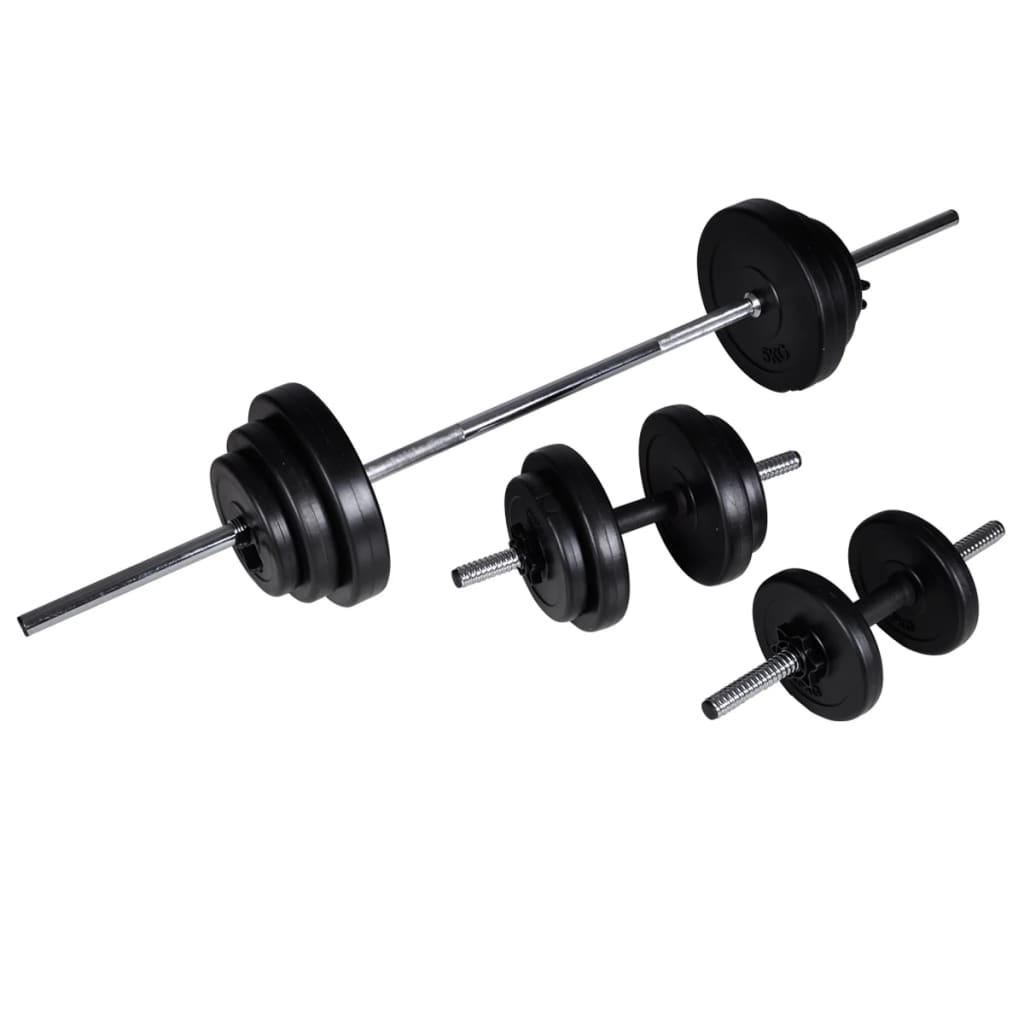 Multifunctionele Trainingsbank – Fitnessbank – Krachtbank – Dumbbellbank – Gewichtbank – Verstelbare Rugleuning – Dumbbells 30,5 kg – Robuust Stalen Frame – Comfortabele Bekleding – Zwart