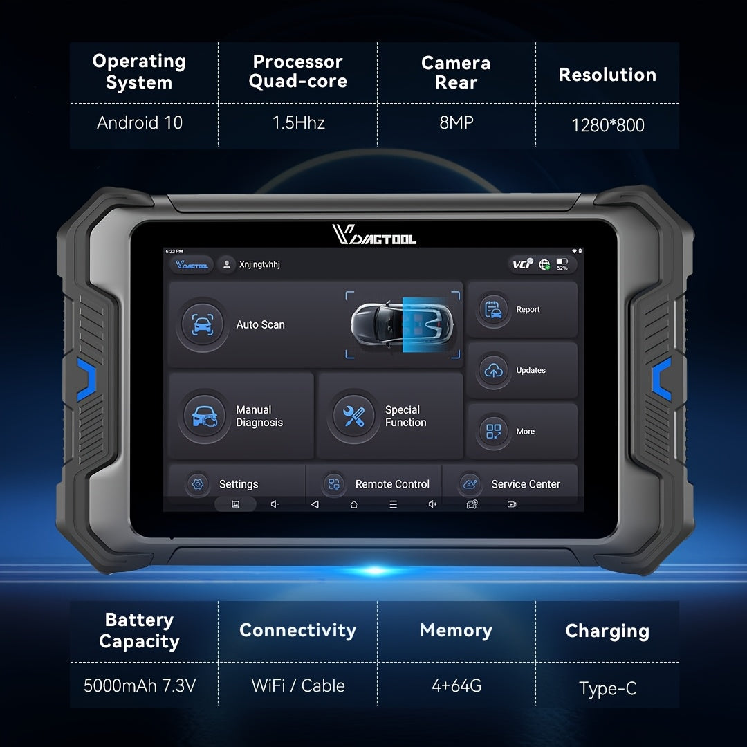 OBD2 Scanner – Auto Uitlezer – Diagnoseapparaat – Codelezer – Uitleesapparaat – WiFi Draadloos – 8-inch HD Touchscreen