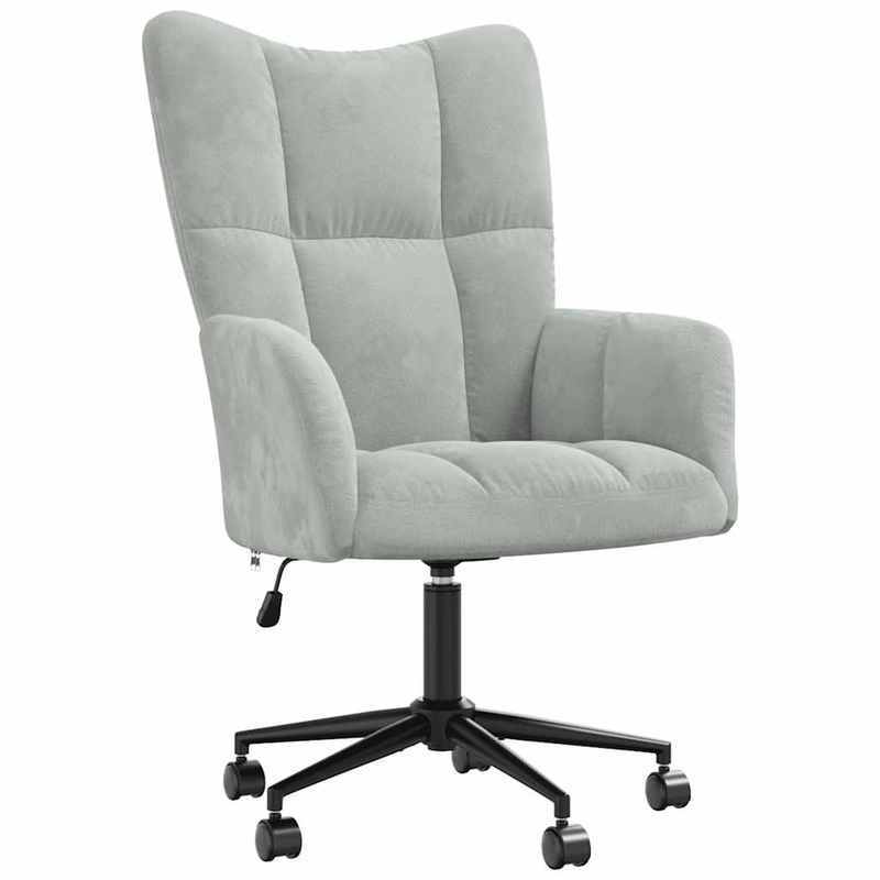 Lounge Fauteuil – Relaxstoel – Zetel – Leunstoel – Lounge Stoel – Lichtgrijs Fluweel – Stevig Metalen Frame – Comfortabele Armleuningen