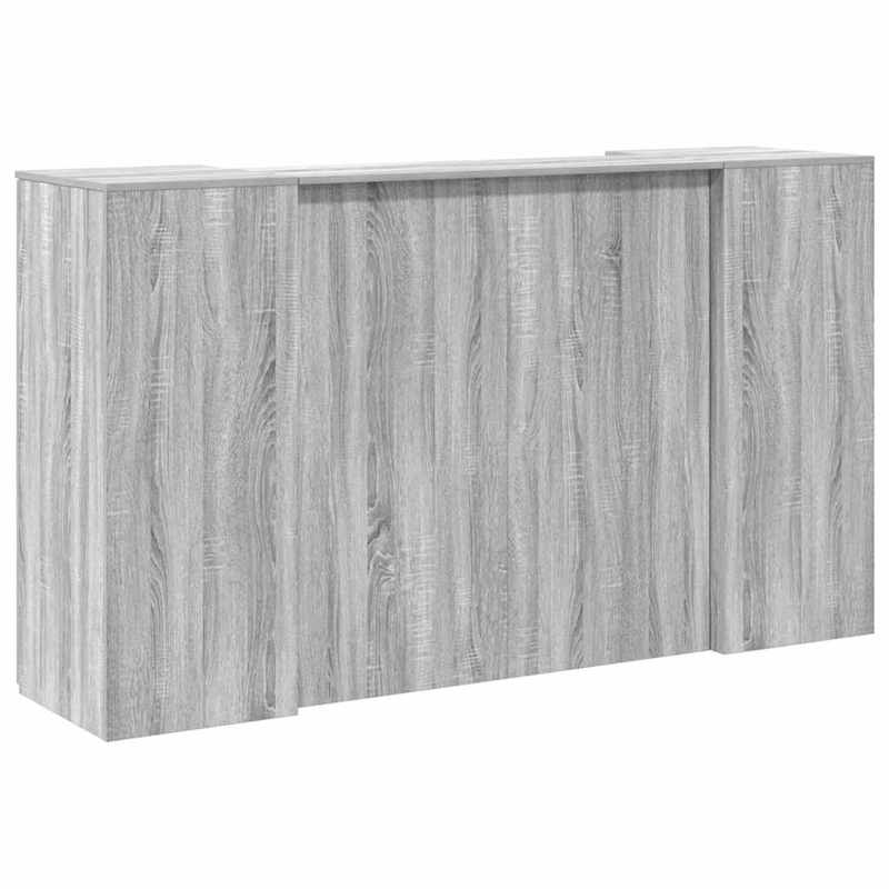 Receptiebalie – Ontvangstbalie – Balie – Kantoorbalie – Houten Balie – Ruim Werkblad 180x50x103,5 cm – Duurzaam Houtfineer Grijs-Wit