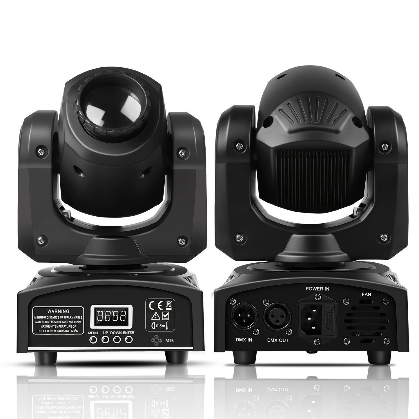 Movingheadlicht – Discolamp – Podiumverlichting – DJ Licht – Showverlichting – 2-Pack – 120W LED RGBW – 8 Gobo Patronen – DMX512 Besturing