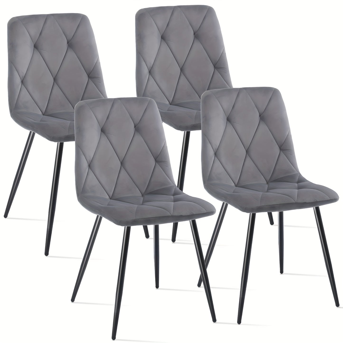 Eetkamerstoelen – Stoelen – Kuipstoelen – Keukenstoelen – Woonkamerstoelen – Fluwelen Bekleding – Stevige Metalen Poten – Hoge Rugleuning – Set van 4 – 84x44x38 cm