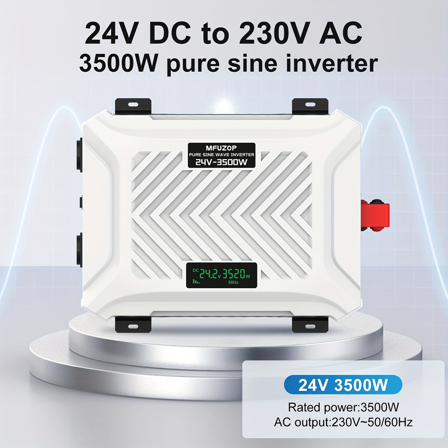 Omvormer – Spanningsomvormer – Stroomomzetter – Power Inverter – 3500W Continu Vermogen – Pure Sinusgolf & Overbelastingsbeveiliging