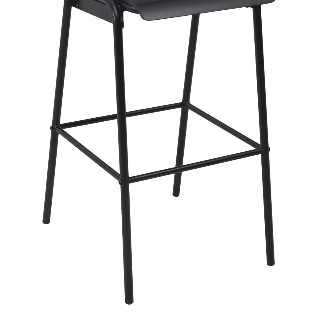 Barstoel – Barkruk – Barstoel Kruk – Barkrukken Set – Barstoelen – Set Van 4 – Multiplex Zitting – Stalen Poedergecoat Onderstel
