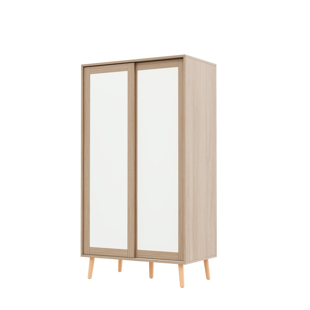 Kledingkast – Garderobekast – Opbergkast – Schuifdeurkast – Slaapkamerkast – Compact 80x46x141,5 cm – Met Schuifdeuren en Ophangstang