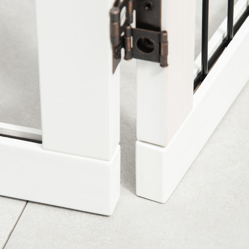 Dog barrier, safety gate, dog gate with support feet, stair gate, dog barrier, door gate for fireplace & stove, pinewood white 185 x 36 x 71cm, Pet Safety Gate, Classic Design, Handcrafted Gate, Highquality Materials, Adj