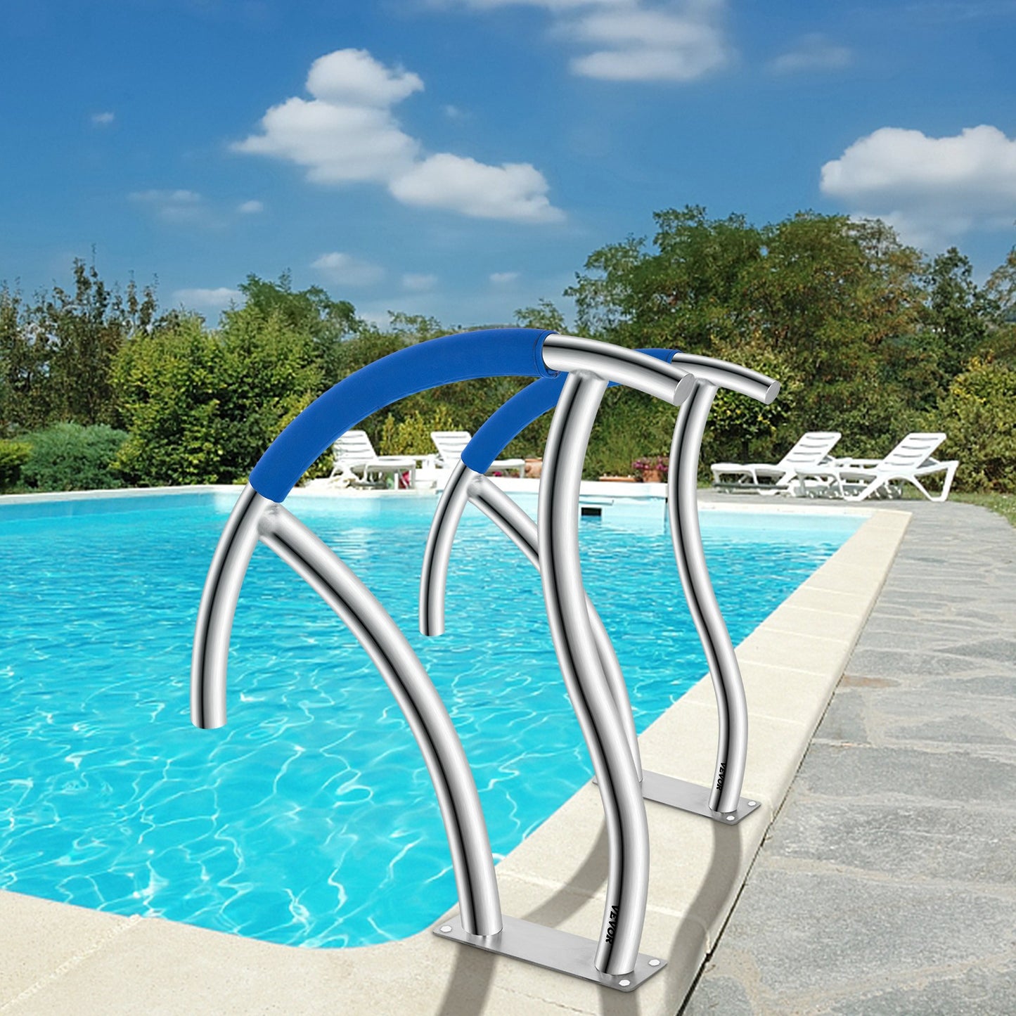 Zwembadtrapleuning – Pool Handrail – Zwembad Leuning – Trapleuning – Beugel – Roestvrij Staal – 76 cm Hoog – Draagvermogen 170 kg