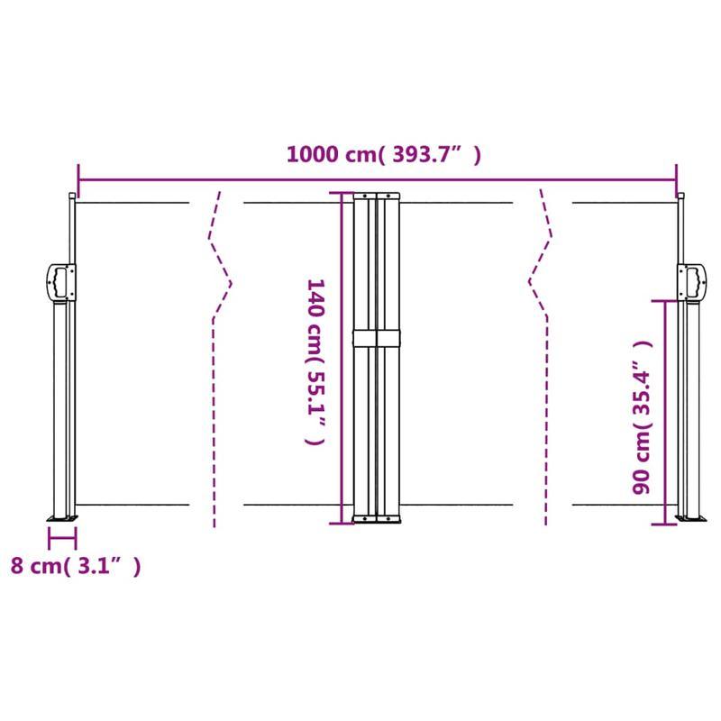 Extendable wind screen 140x1000cm taupe removable temporary outdoor, Vehicle Sun Shade, Sun Blocking Shield, Retractable Design, Fabric Material, Weatherresistant Fabric, Sun Shade Cover, Rv Owners, Camping Enthusiasts