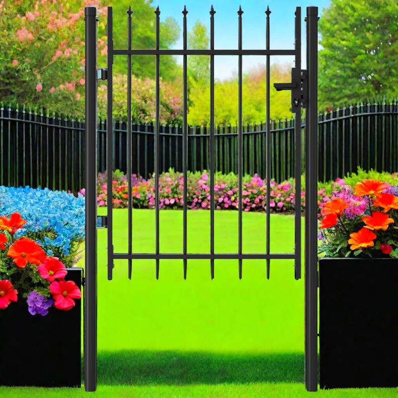 Tuinpoort – Tuindeur – Schuttingdeur – Metalen Poort – Poortframe – Stabiele Metaalconstructie – 100x120 cm – Eenvoudige Montage Met Voorgeboorde Gaten