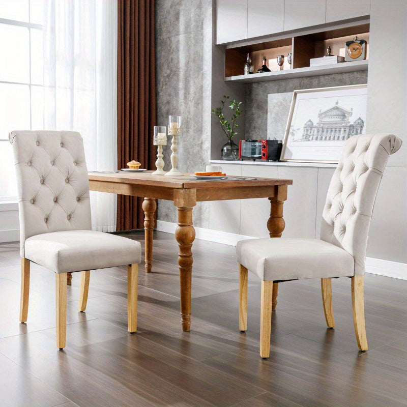 Stoelenset – Eetkamerstoelen – Woonkamstoelen – Keukenstoelen – Loungestoelen – 6-delige Set – Zachte Velvet Bekleding – Stevige Eikenhouten Poten