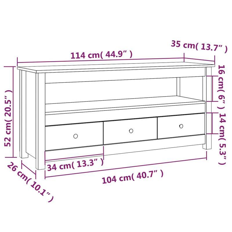 TV-meubel – Tv-kast – Entertainmentmeubel – Mediameubel – Dressoir – Massief Hout – Geschikt voor 75 Inch TV – Ruime Opbergruimte – Eenvoudige Montage – Compact Ontwerp – Modern Design