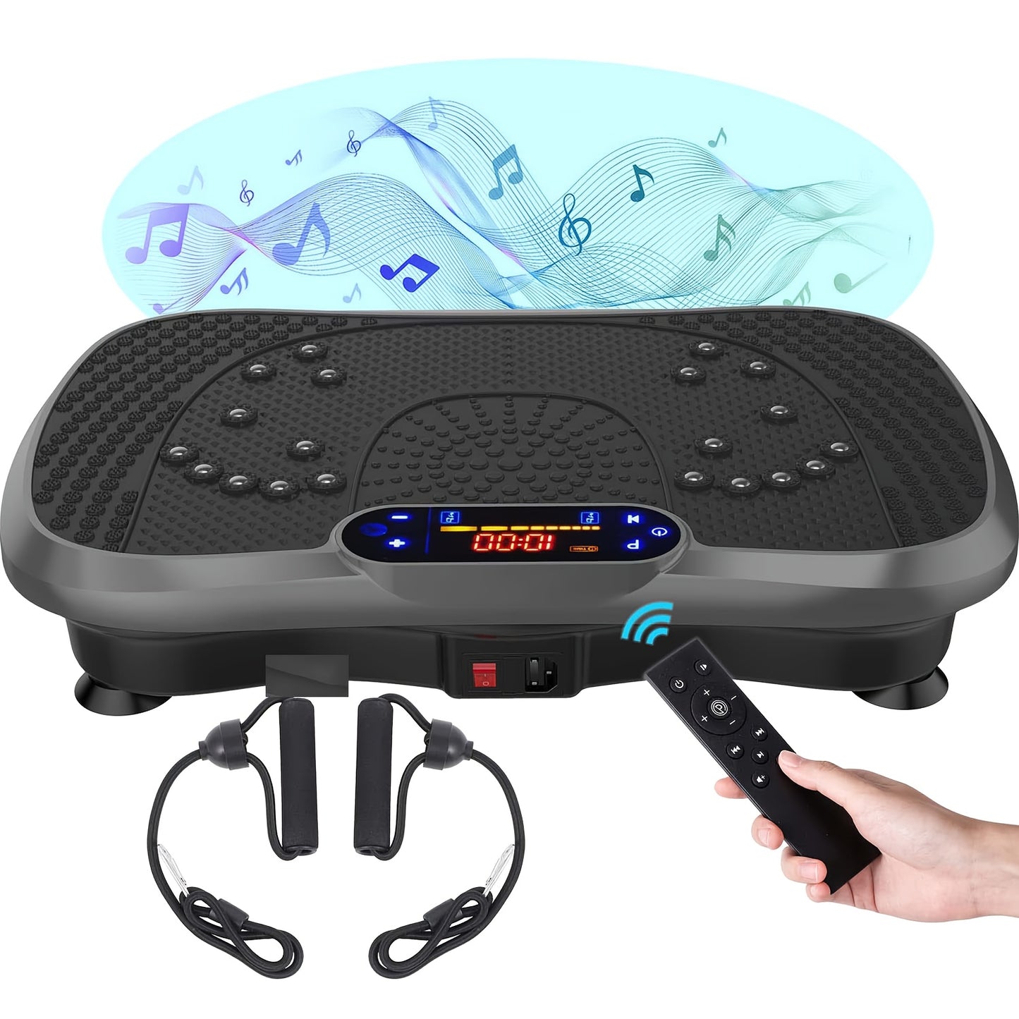 Zwarte Vibrator – Trilmachine – Massager – Spiertrainer – Fitnessapparaat – 3 Intensiteitsstanden – Max. Gewicht 150 kg