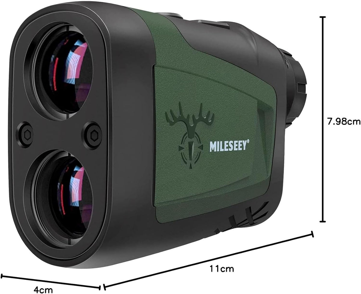 MiLESEEY Laser Range Finder Hunting 900Yards Angle Compensation and Horizontal Distance Scan Mode Speed Accurate 6X Magnification Archery Rangefinder Rain Mode in rain and fog Hardcase