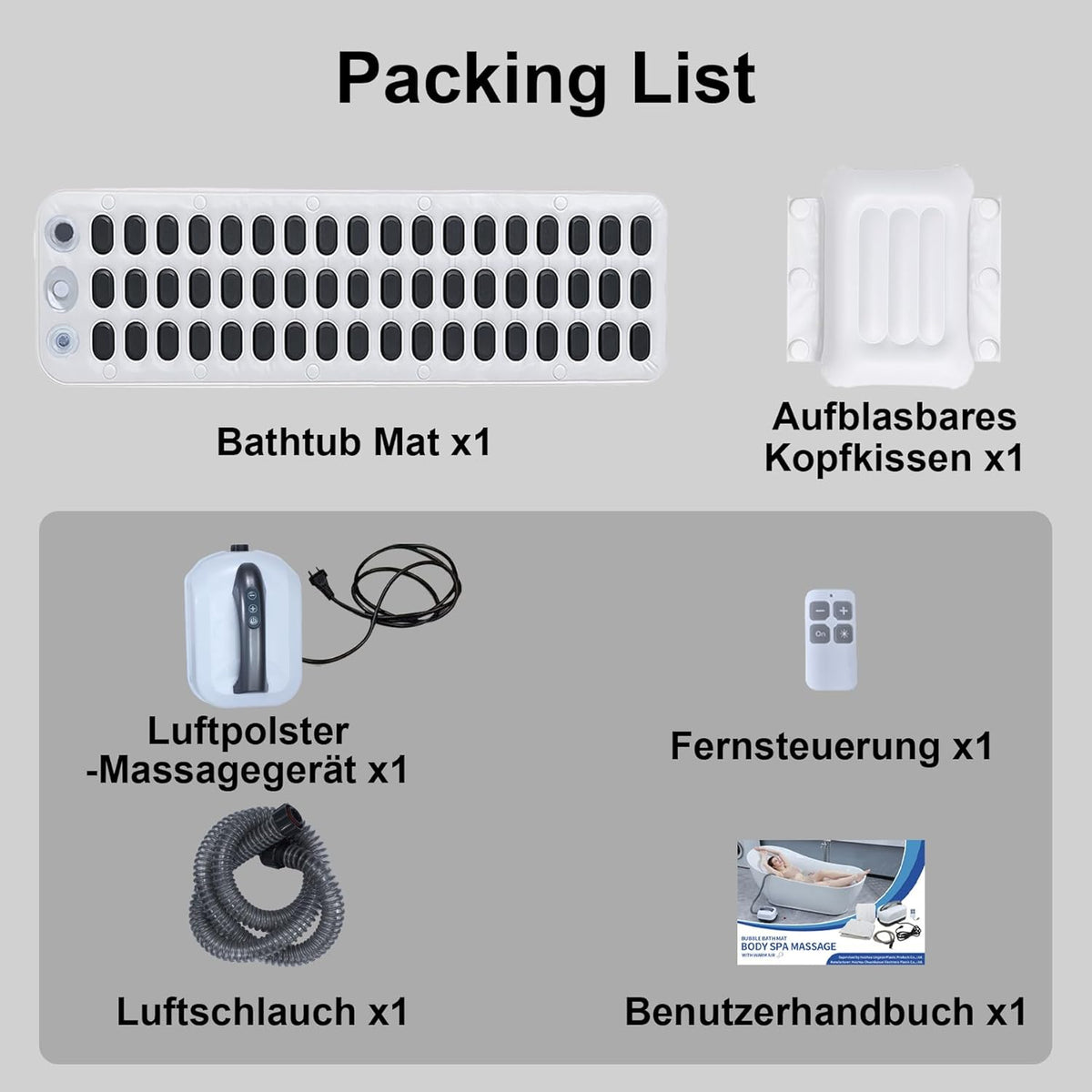 Badkuip Spa-Mat Met Kussen – Bubbelmat – Bubbelbad – Whirlpool – Badmat – Antislip Zuignappen – 6 Snelheden