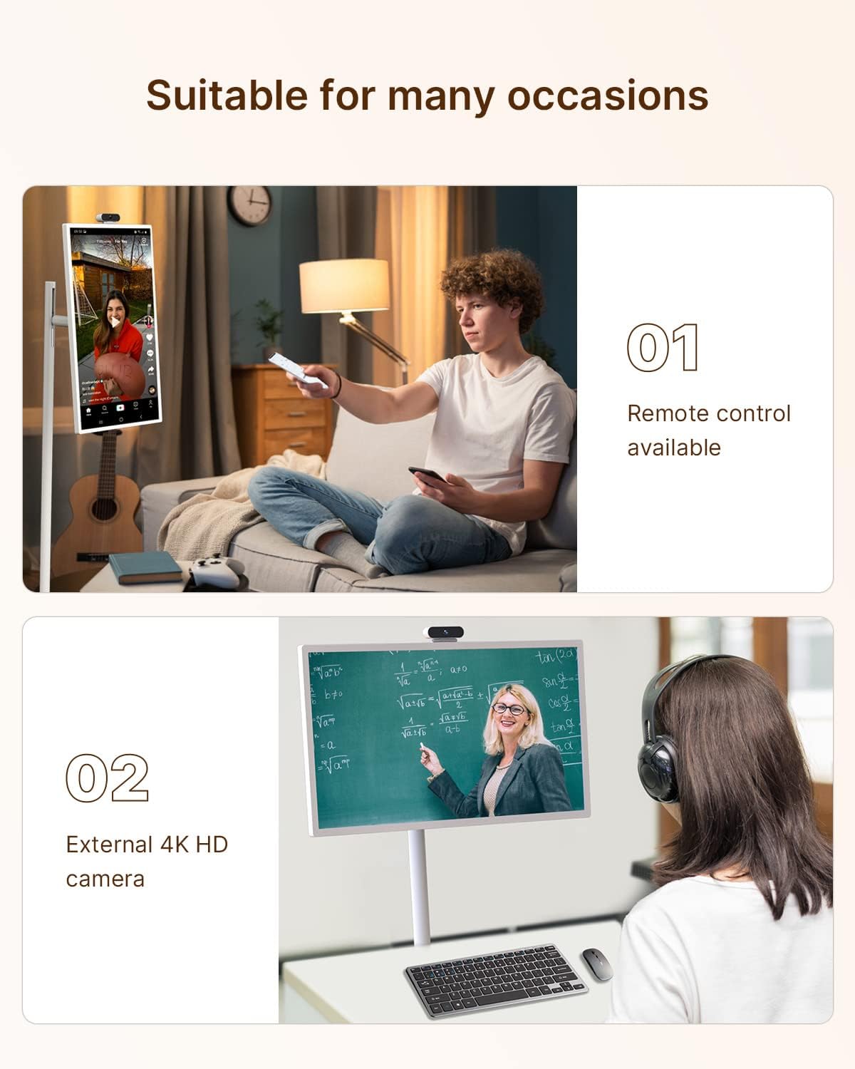 32 inch draagbaar scherm – smart display – portable monitor – touchscreen scherm – Android tablet – Full HD In-Cell Touchscreen – Ingebouwde 6800mAh Batterij – Voice-gestuurde Afstandsbediening