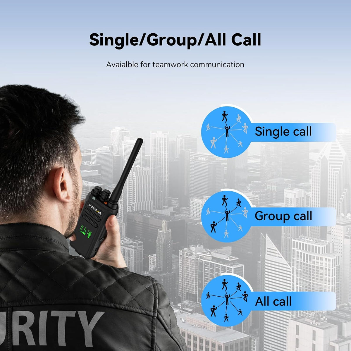 Retevis NR30D DMR Walkie Talkie Digitaal, Langeafstands-Portofoon Compatibel met AES256, AI-ruisonderdrukking, IP67, Hoog vermogen, 2800 mAh (Zwart, 2 stuks)