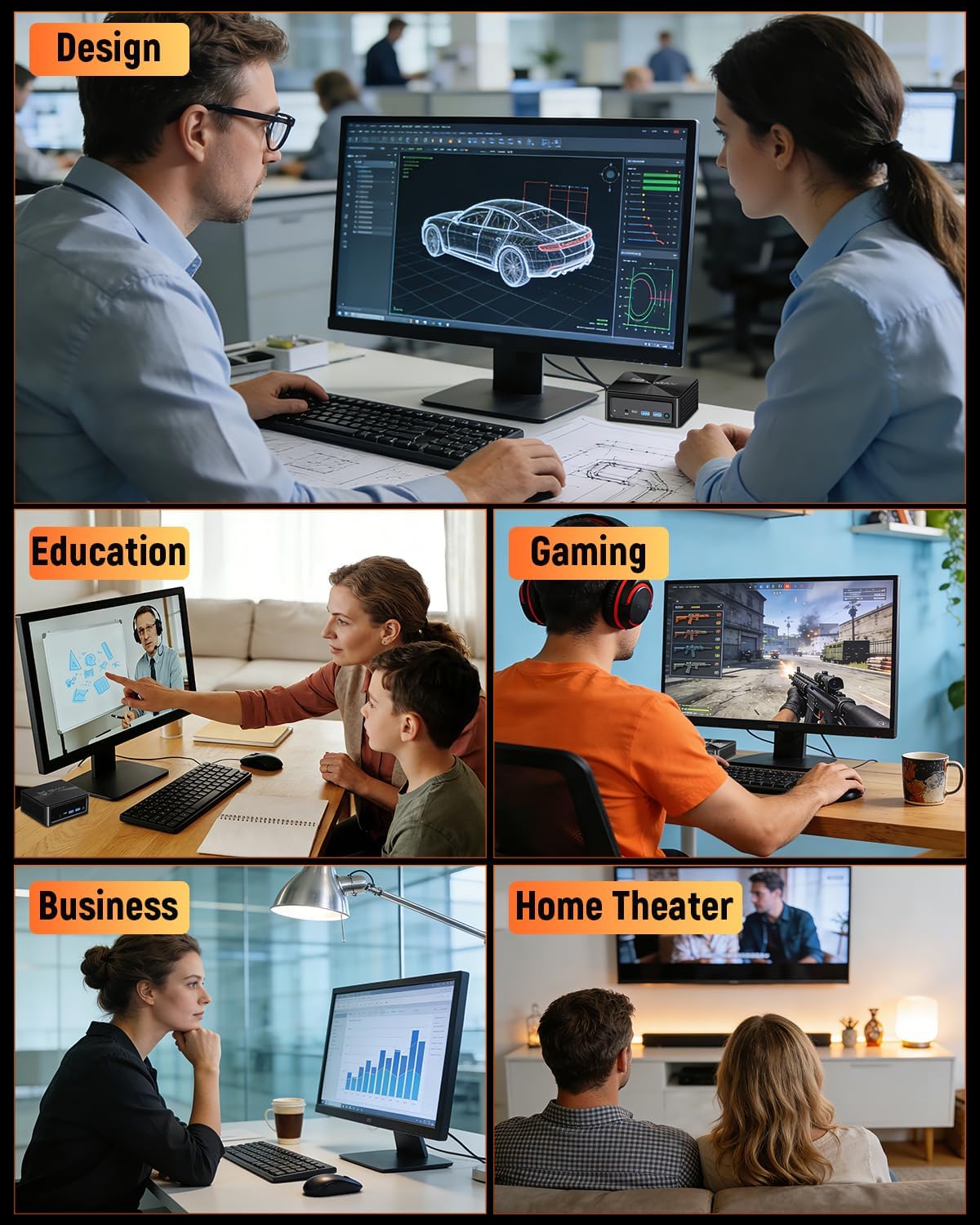 BMAX B8APro Mini PC, AMD Ryzen 7 8745HS (8 Cores, Up to 4.9GHz), 16GB DDR5, 512GB PCIe 4.0 SSD, Radeon 780M Graphics, 8K, Triple Display, TPD 45W, WiFi 6, BT, 2.5G LAN Mini Computer Gaming/Office - QUORE