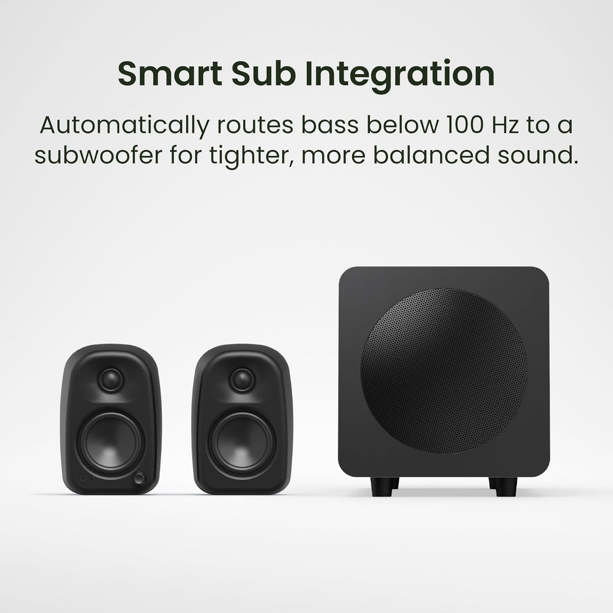 Kanto UKI 100 W Active Desktop Computer Speakers met Bluetooth en USB-C | Intelligente Sub Integratie | Headphone Out | Paar | Krijg
