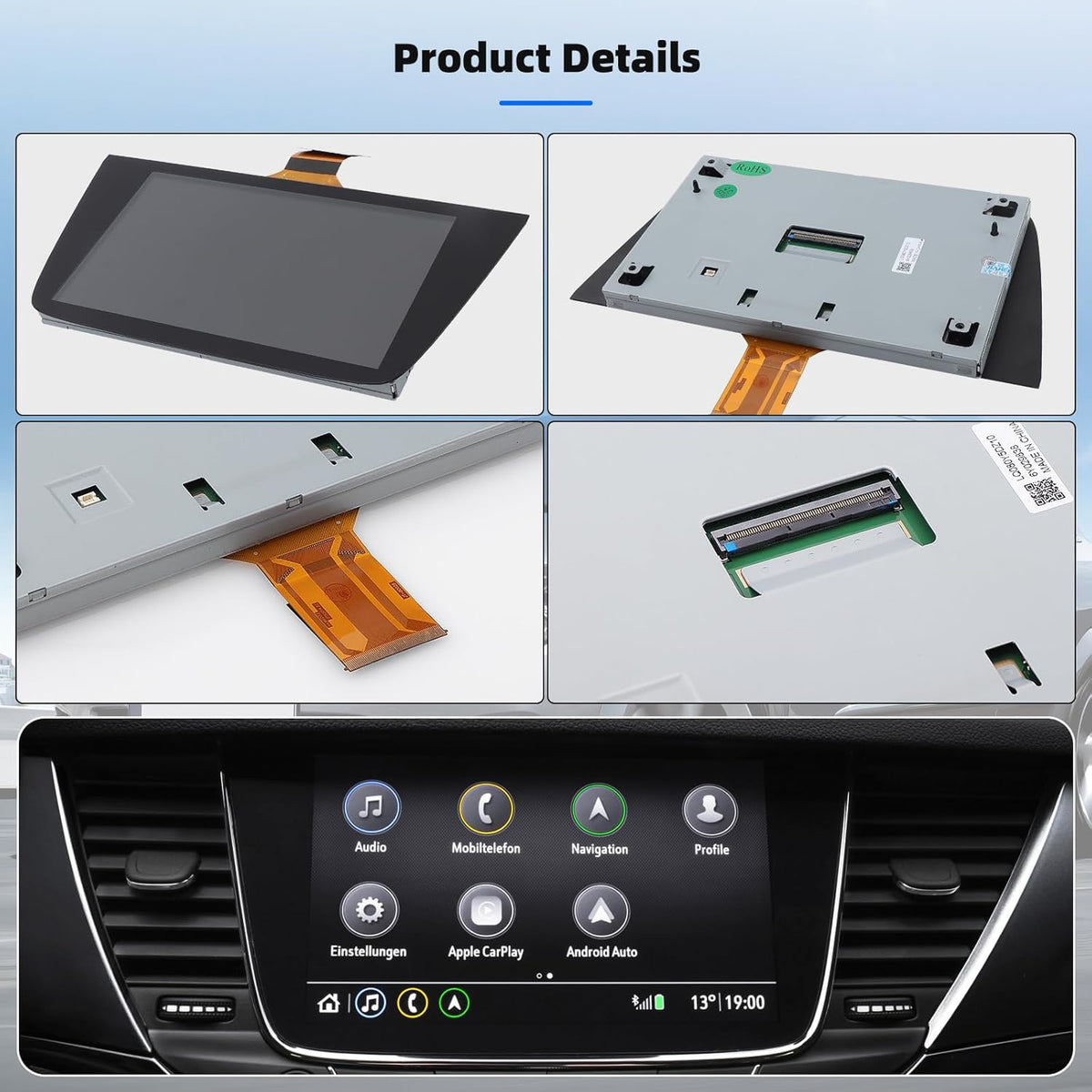 KAOLALI LQ080Y5DZ10 LQ080Y5DZ06 LCD-radiodisplay, touchscreen, 8 inch, compatibel met Opel Astra k Vauxhall, voor Belly Verano Cadillac