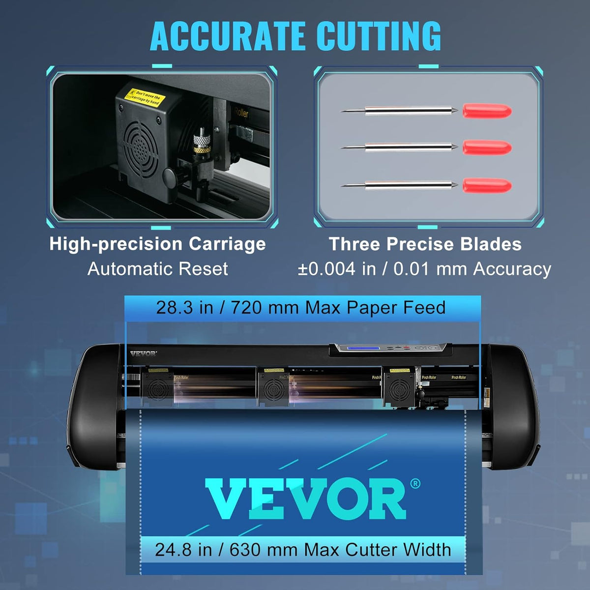 Vinyl snijplotter – Vinylplotter – Snijplotter – Vinyl snijmachine – Plotter – 720 Mm Invoer En 630 Mm Snijbreedte – 0,01 Mm Snijnauwkeurigheid