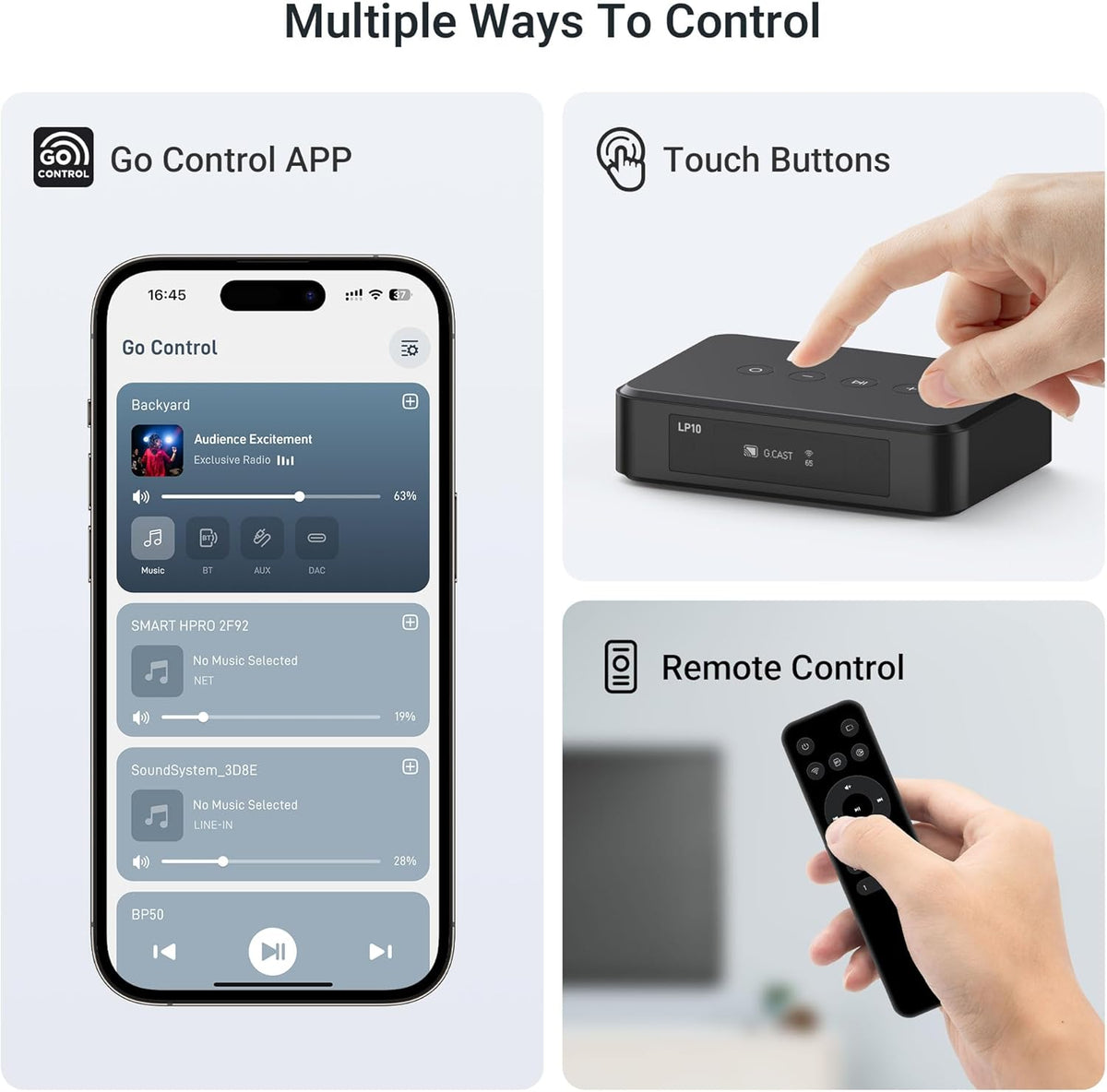 Arylic LP10 draadloze streamer, ondersteunt AirPlay 2, Google Cast, Apple Home, Spotify en Tidal, 5G WiFi en Bluetooth, voorversterker