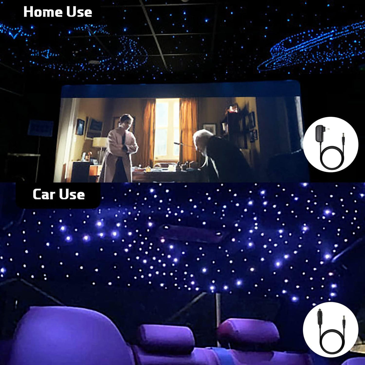 10 W Twinkle Fiber Optic Lights Kit met Mode Musique pour Star Plafondlamp Sky Light Car Home Gebruik RGBW Light Engine + 28 Key Remote Control + Fiber Optic Kabel 375 stuks 9.8ft/3m (0.03+0.04+0.06in)