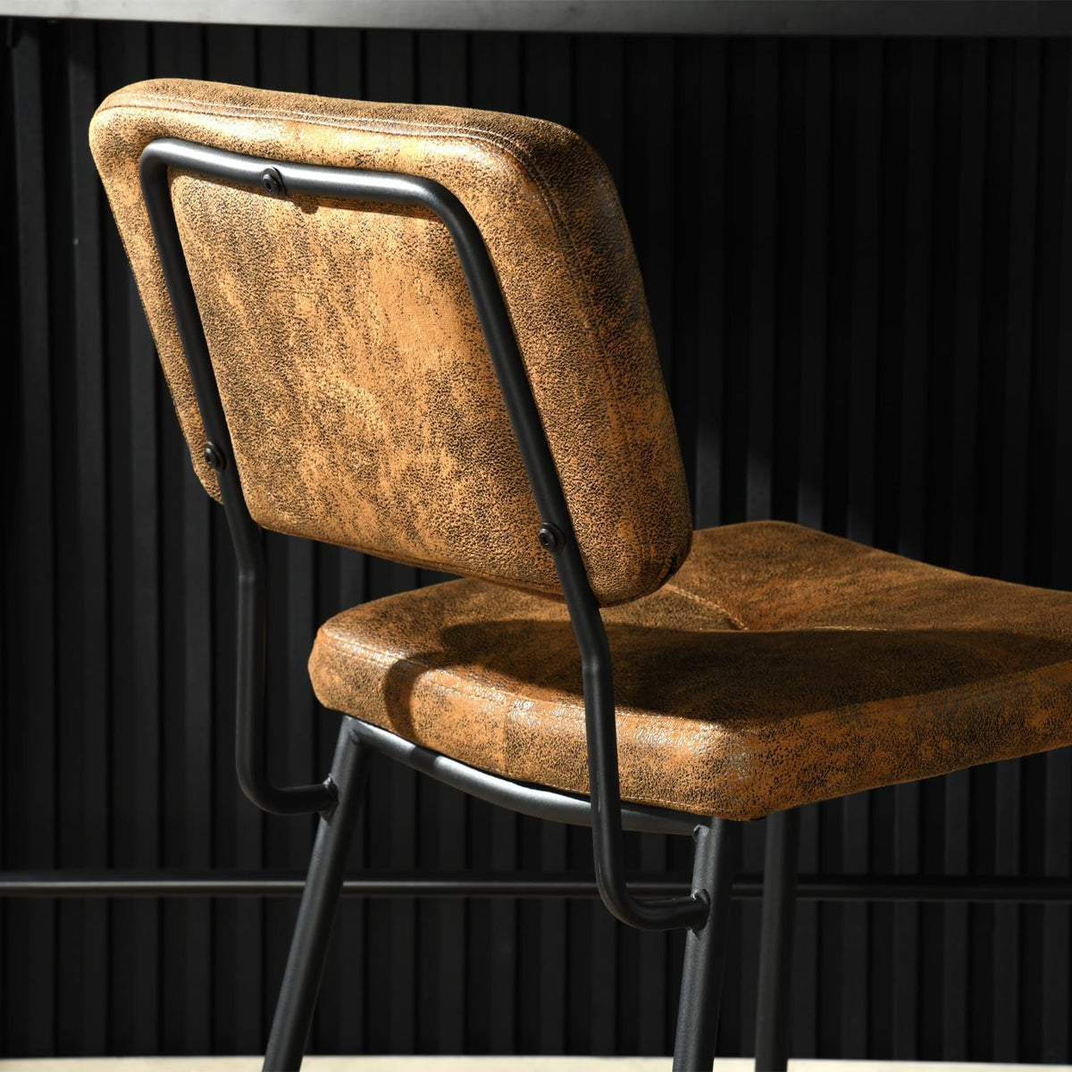 MEUBLE COSY Barkrukken, set van 4 barstoel, zithoogte 69 cm, met rugleuning en voetensteun van suède, voor bar, bistro, café, keuken, industrieel, bruin, 51x46x102cm