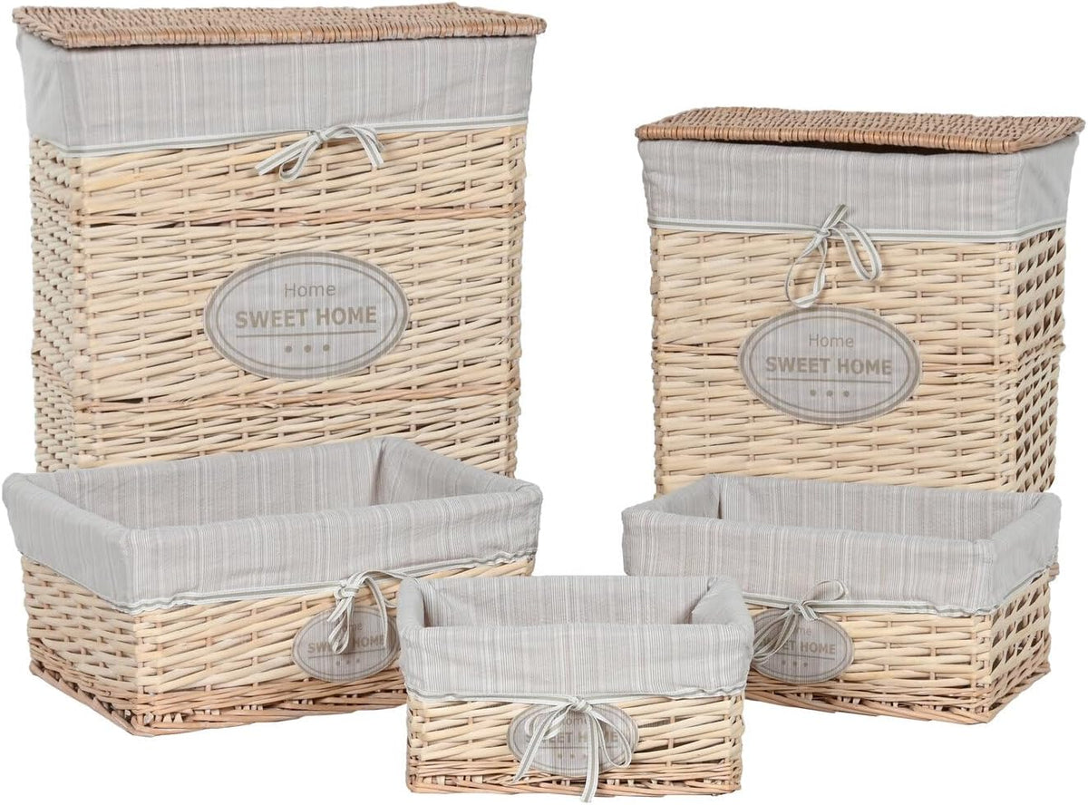 Rompmandjes set 5 MIMBRE ALGODON 47 x 35 x 55 CREMA