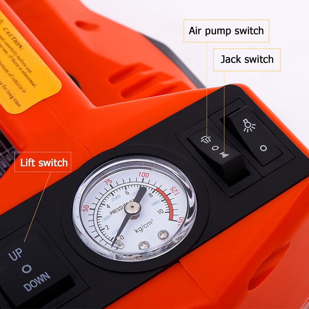 Hydraulische elektrische krik, 12 V, 5 T, met opblaasbare pomp en licht, gereedschap voor het vervangen van banden voor auto, SUV en noodreparatiewerkplaatsen