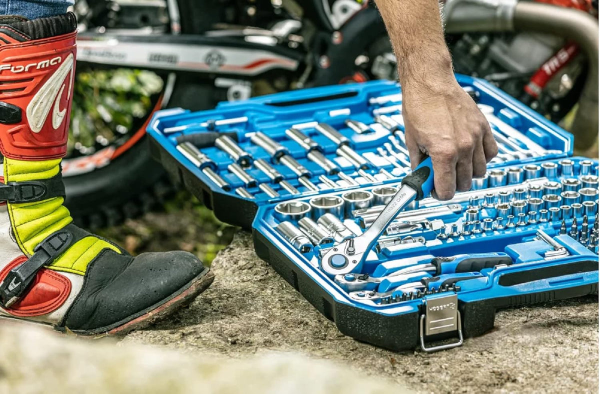 Gereedschapsset – Steeksleutels – Dopsleutelset – Schroevendraaierset – Bitsset – 222 Delig – Cr-V Staal – Ratelmechanisme 72 Tanden