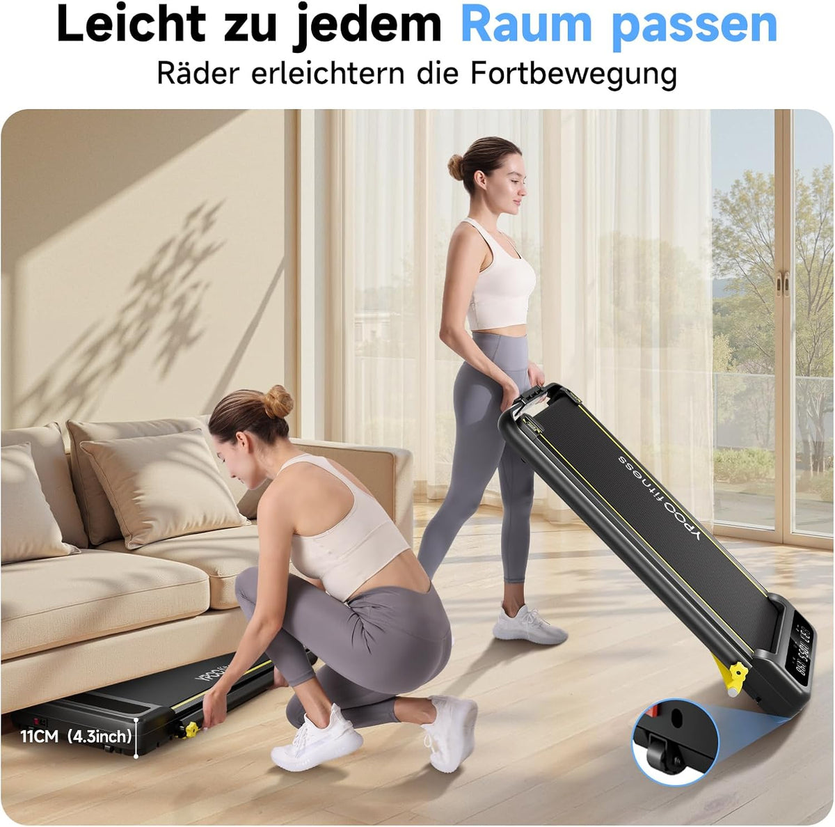 Loopband – Walking Pad – Treadmill – Fitnessband – Inklapbare Loopband – 3-in-1 Helling Tot 8% – Max Belastbaar 140 kg