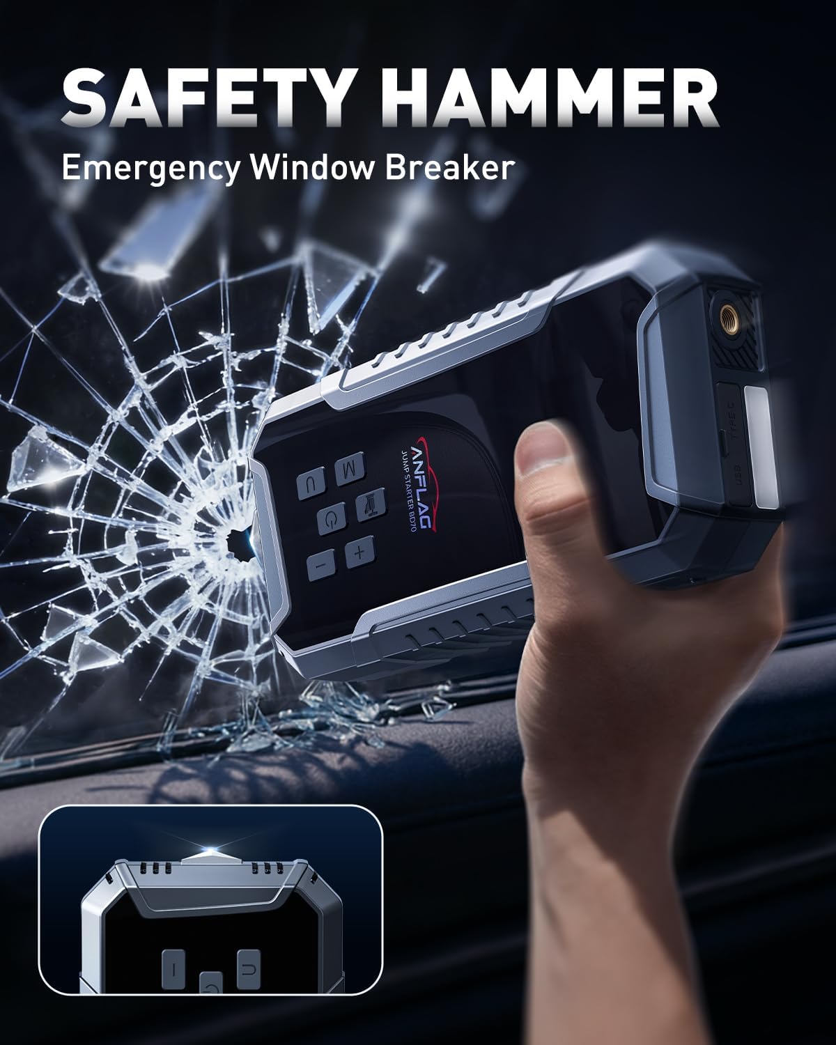 Starthulp powerbank voor auto's met compressor BD70
